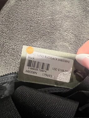AllSaints Black Two-Way Bag Tag Detail
